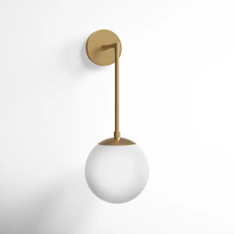 Nathanson Single Light Glass Dimmable Armed Sconce