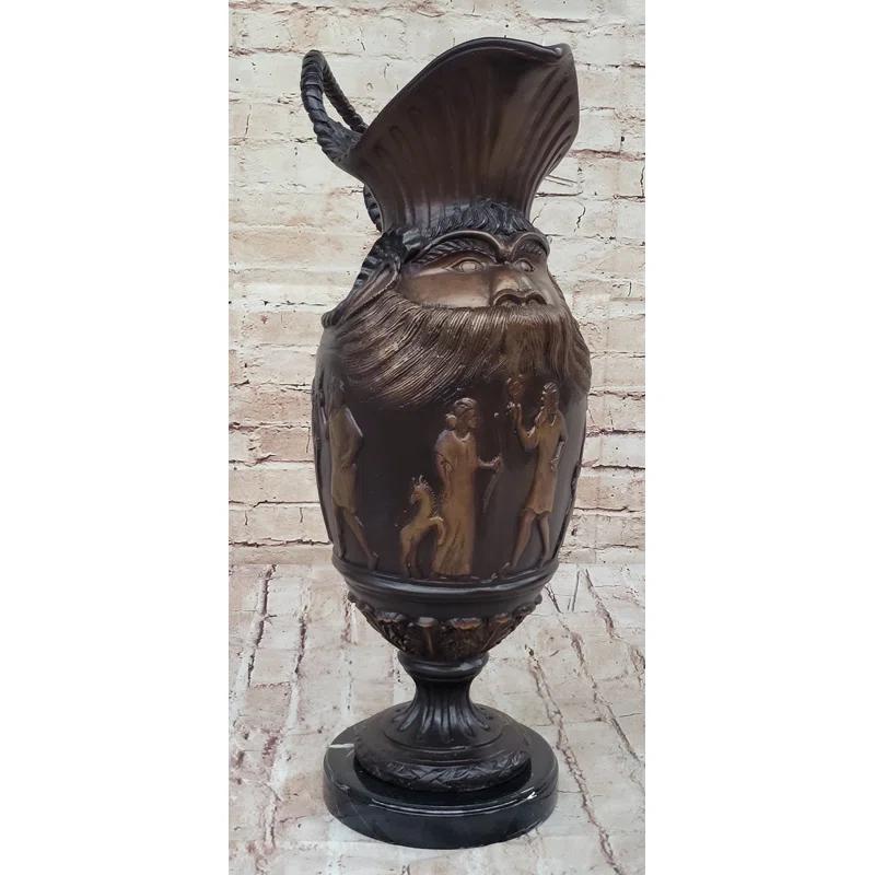 Bungalow Rose Winshell Hot Cast Bronze Ancient Cultural Middle Eastern Decorative Urn Sculpture Signed Art