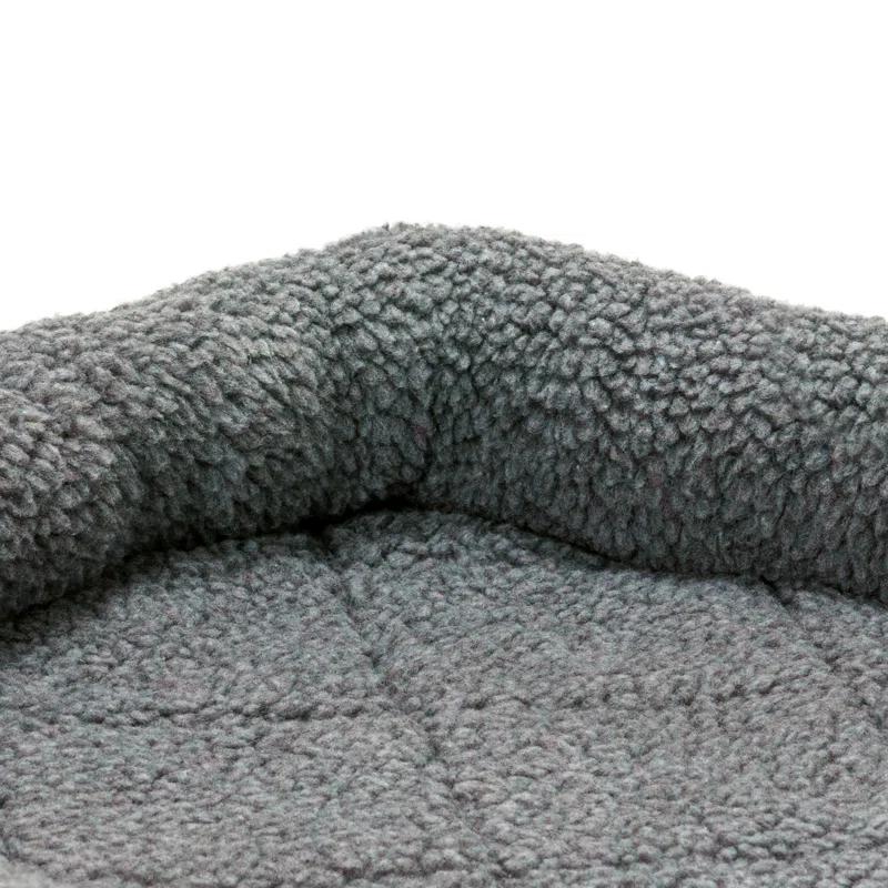 FurHaven Faux Lambswool Crate Bolster Pet Bed