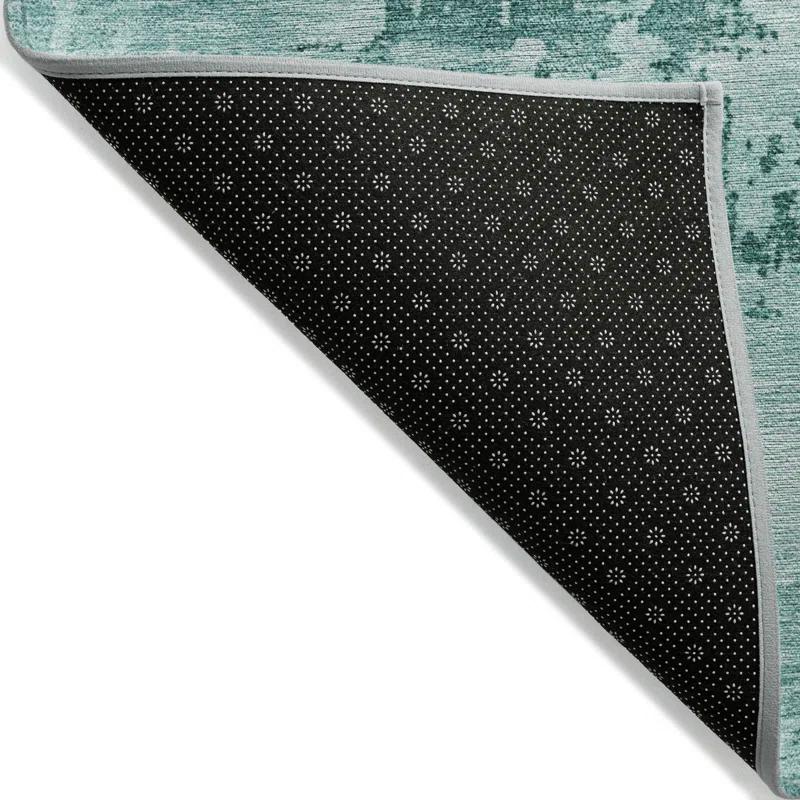 Machine Washable Indoor/Outdoor Chayden ACN1062 Teal Rug