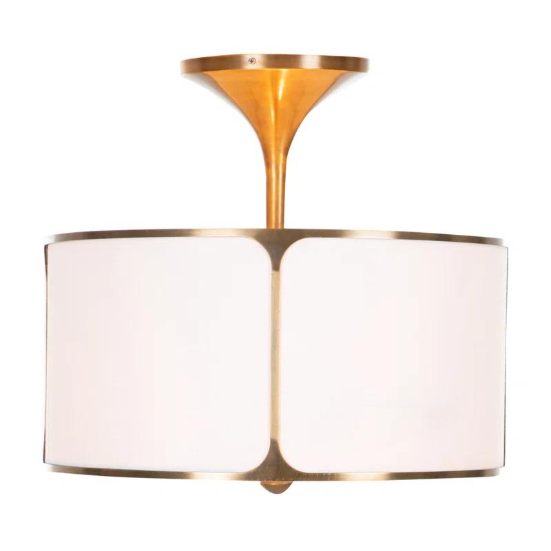 Gabby Dove Fabric Semi Flush Mount