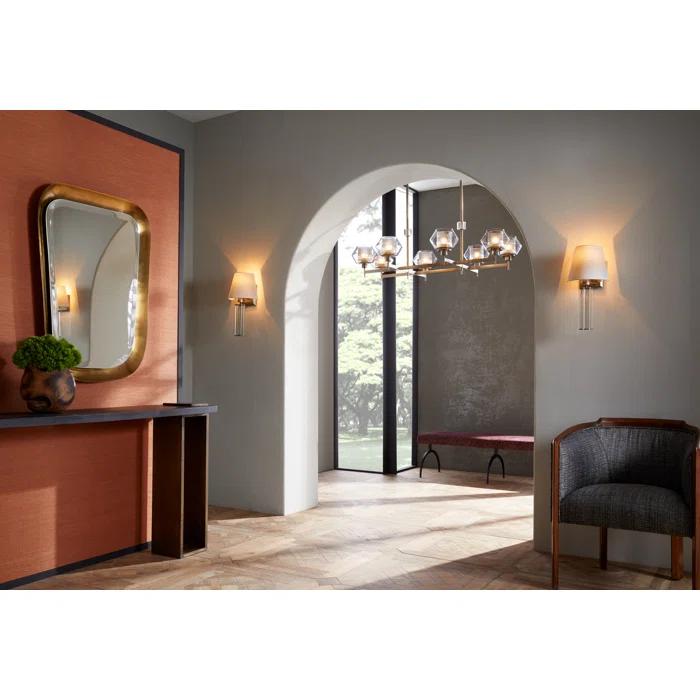 Holm 50-Inch Pewter and Glass Linear Chandelier