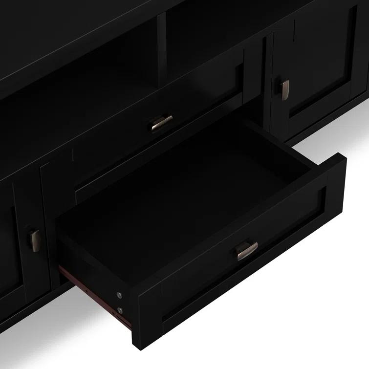 Simpli Home Warm Shaker 72"W Solid Wood TV Stand for TVs up to 80" with 4 Storage Cabinets and 2 Drawers