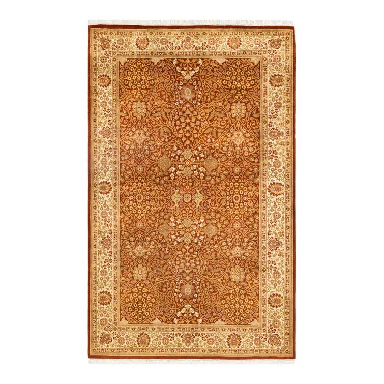 Solo Rugs Classic One-of-a-Kind Hand-Knotted New Age 5'1" x 8'3" Wool Area Rug in Orange/Beige & Reviews | Perigold