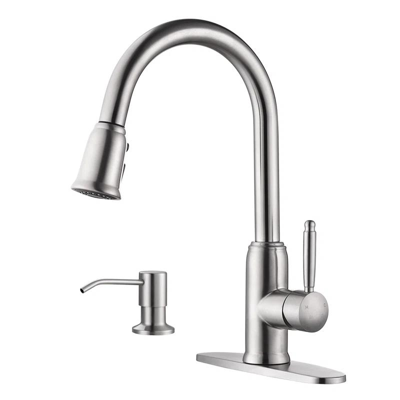 WOWOW 2310101-S-WF WOWOW Pull Down Kitchen Faucet with Soap Dispenser