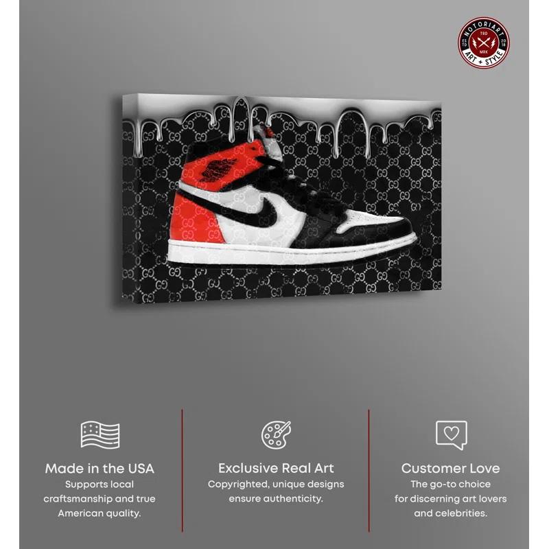 Notori Art Dripping In Glam Sneakers Canvas Sneaker Art Prints by Notoriart