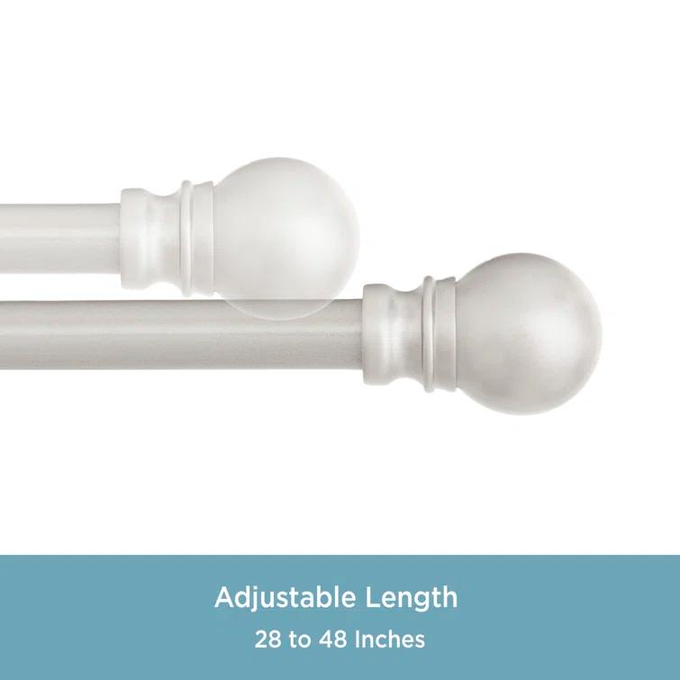Kenney Kingstown Metal Adjustable 0.5" Single Curtain Rod