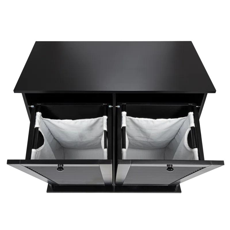 Tilt-out Cabinet Laundry Sorter with Shutter Front