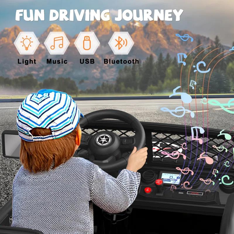 DEARAUTO DearAuto 24v Kids Ride On Car With Eva Tires, 4x75w Motors, Four Wheel Suspension, 3 Adjustable Speed, Mp3, Bluetooth,powered Ride On Truck For Kids