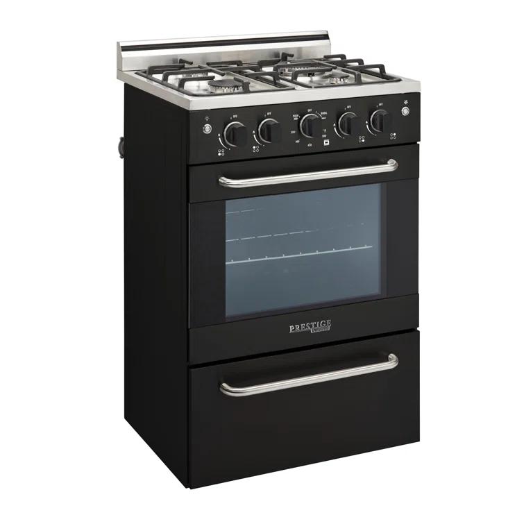 Unique Appliances Prestige 23.5" 4 burner 2.3 cu. ft. Freestanding Gas Range with Convection Oven UGP-24V PC1 B