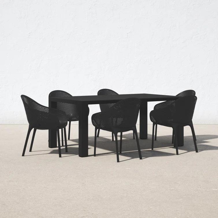 Farrah 39.37'' Rectangular 6 - Person Outdoor Dining Set