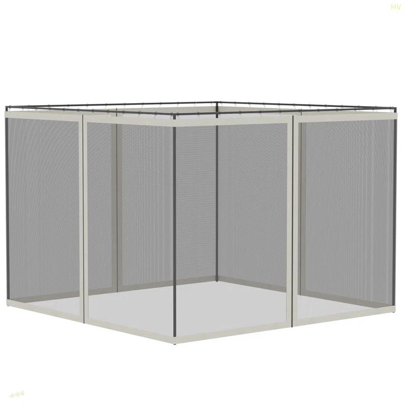 Outsunny Outsunny Universal Replacement Mesh Sidewall Netting for Patio Gazebos and Canopy Tents with Zippers, Sidewall Only, Cream