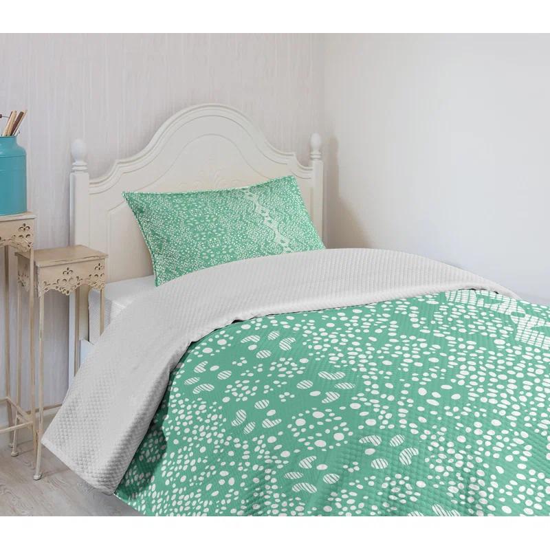 Ambesonne Ambesonne Shabby Flora Bedspread Set 2 Pcs Retro Lace Pattern Twin Teal Turquoise