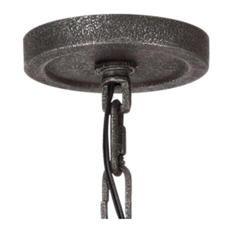 Steffens Iron & Textured Glass Chandelier (24"-48")