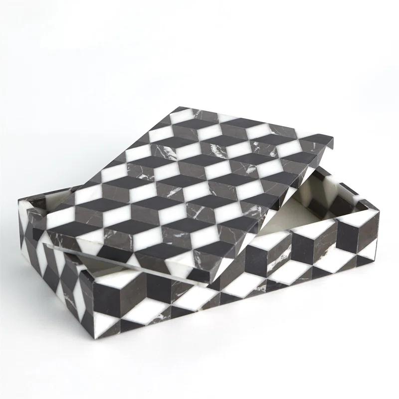 Global Views Escher Marble Box-Lg
