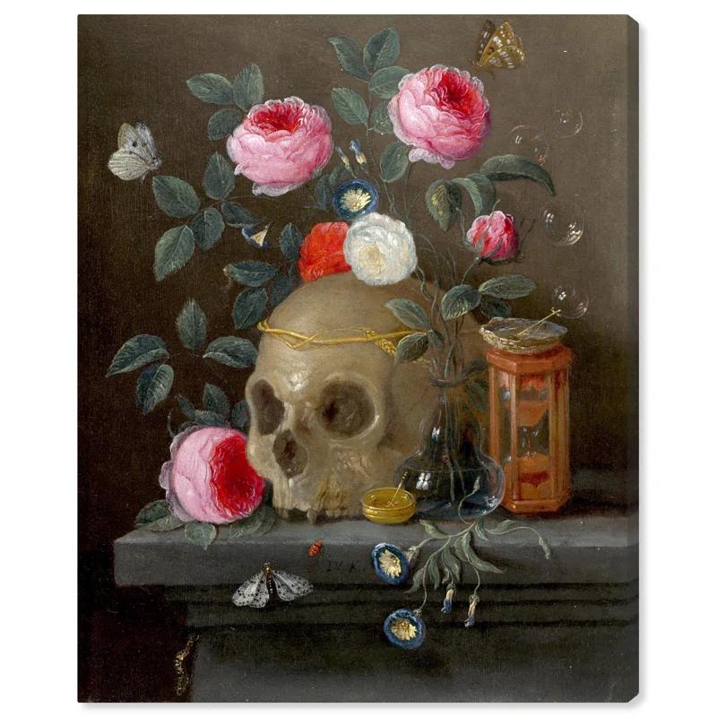 Art Remedy Vanitas Still Life Canvas Vintage Floral Wall Art by Art Remedy