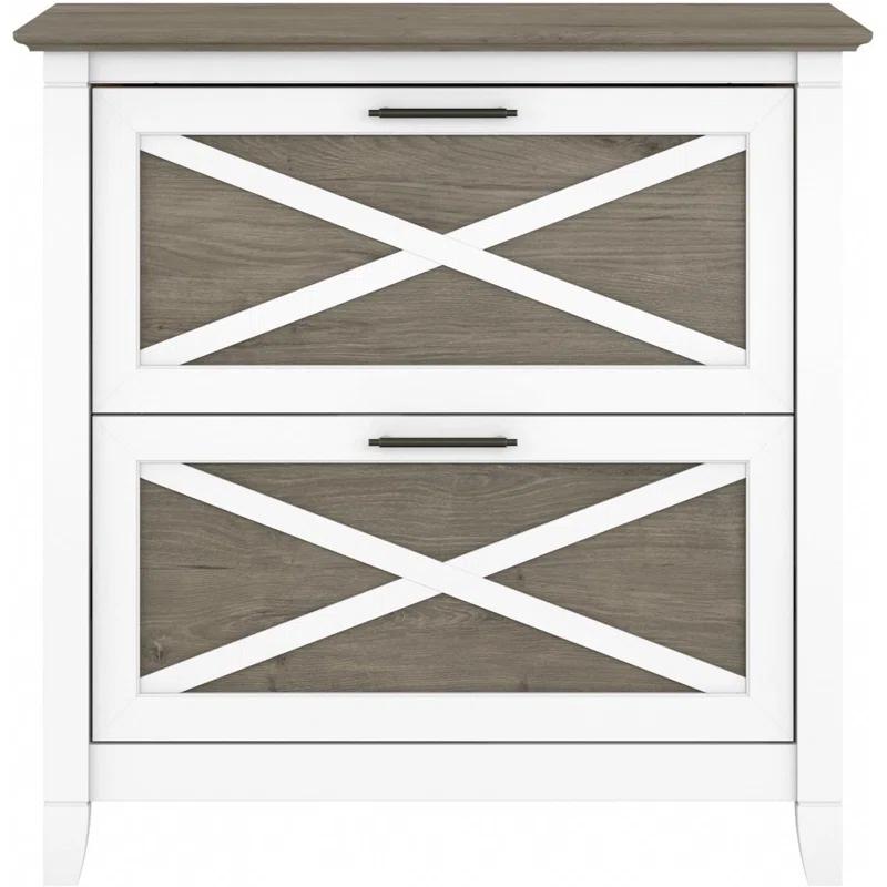 Gracie Oaks Lateral File Cabinet, Modern Farmhouse 2 Drawer File Cabinet For Home Office