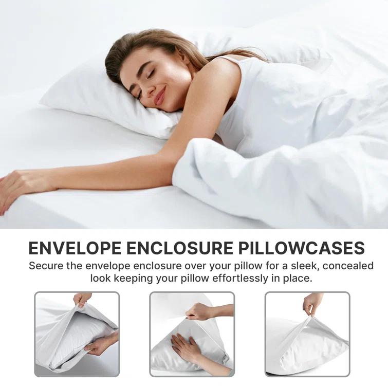 CGK Linens Soft Double Brushed Soft & Cooling Pillowcase - Set of 4