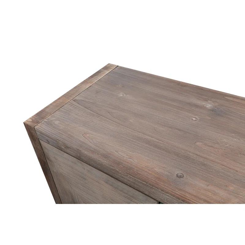 Bungalow Rose Antique Four Door Cabinet For Living Room