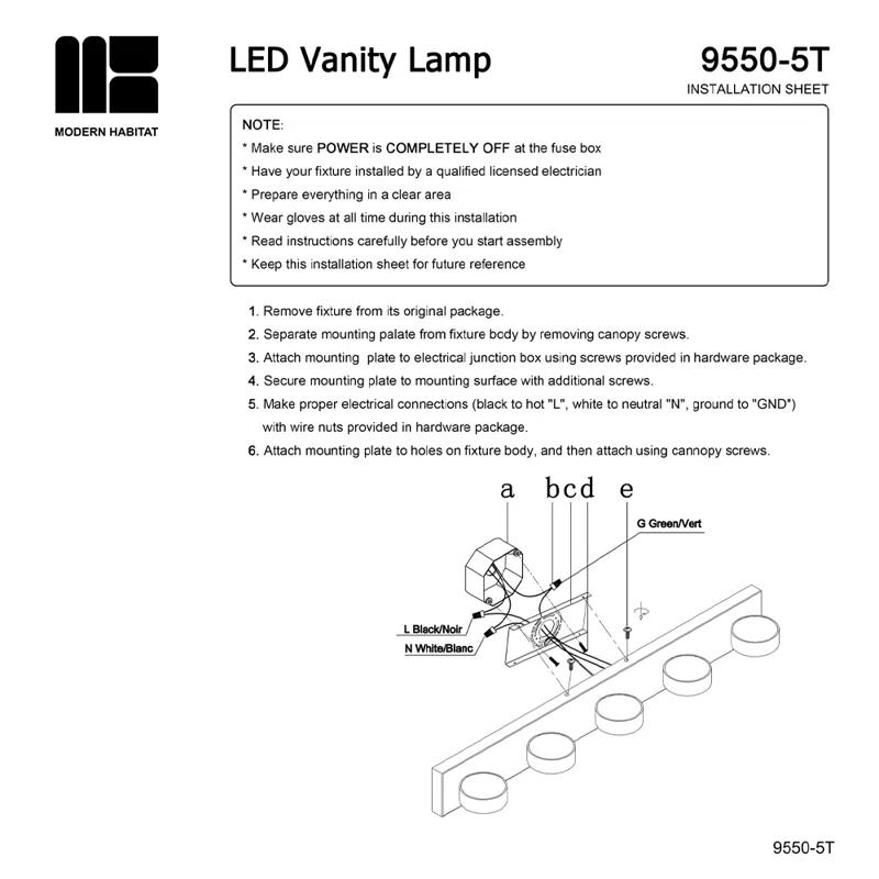 Modern Habitat Dimmable LED Vanity Light