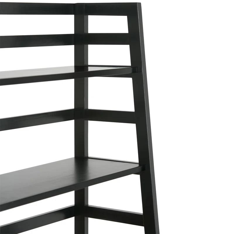 Simpli Home Acadian 30"W Solid Wood 5 Shelf Ladder Bookcase with Open Shelves