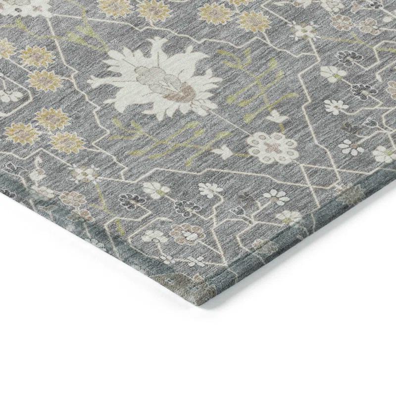 Machine Washable Indoor/Outdoor Chayden ACN1009 Gray 2'3" x 7'6" Runner Rug