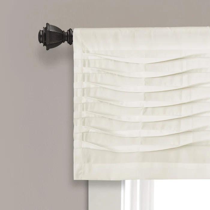 Lush Decor Tailored 52'' W Window Valance Blue,Cream,Dark Gray,Light Gray,White