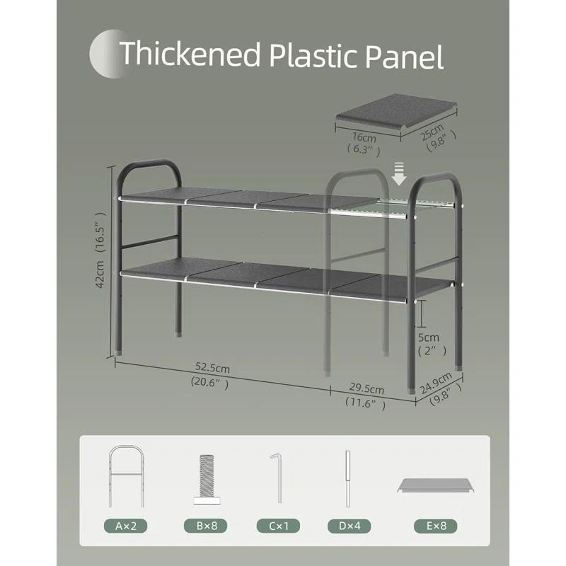 THE GLAMOUR BOUTIQUES Under Sink Organizers And Storage, 2 Tier Expandable Under Cabinet Organizer Shelf With 8 Removable Panels,Expandable Shelf For Cupboard,Kitchen,Bathroom,Shoe Storage Rack