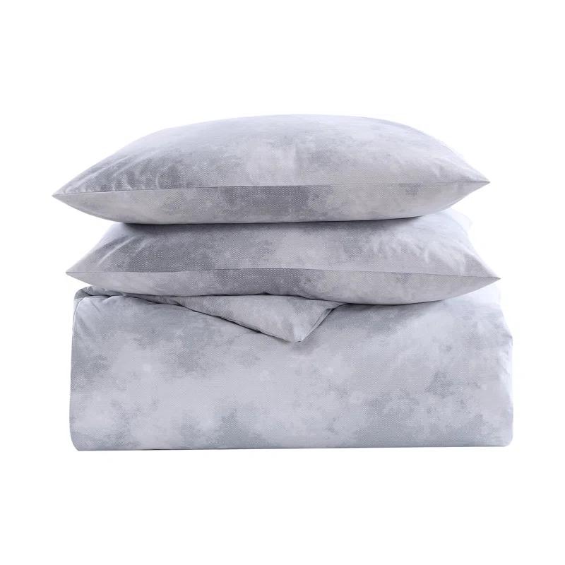 Gray/White Reversible 2 Piece Duvet Cover Set