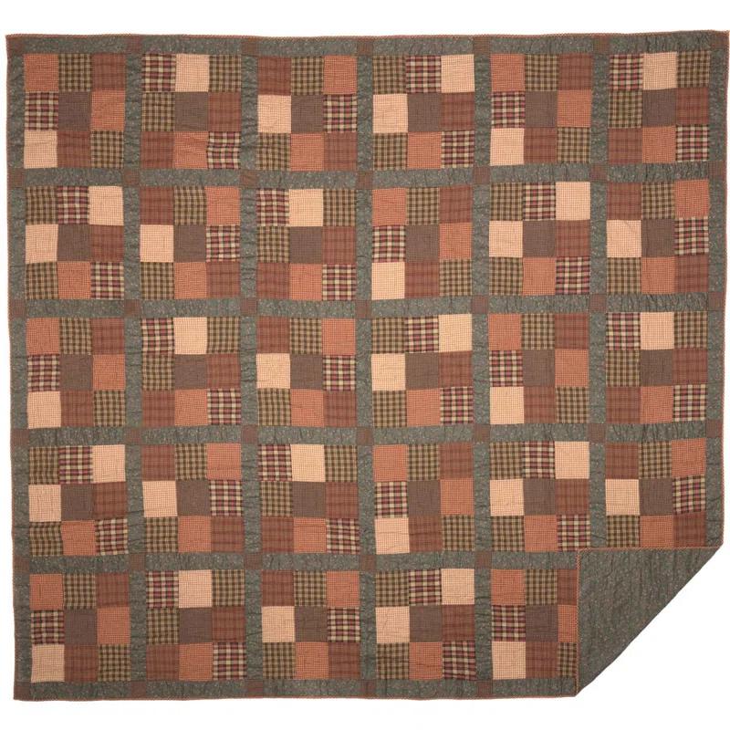 VHC Brands Crosswoods Farmhouse / Country Cotton Patchwork Quilt