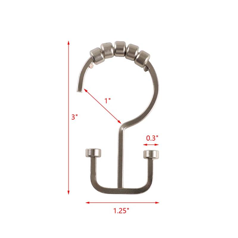 Utopia Alley Deco Steel Shower Curtain Hook (Set of 12)