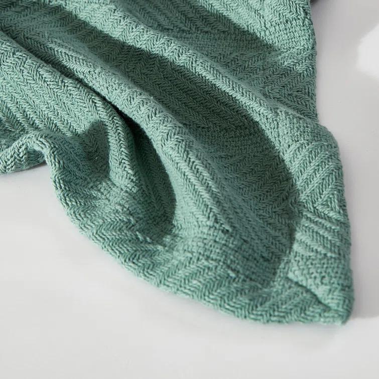 Eddie Bauer Eddie Bauer Herringbone Cotton Reversible Blanket