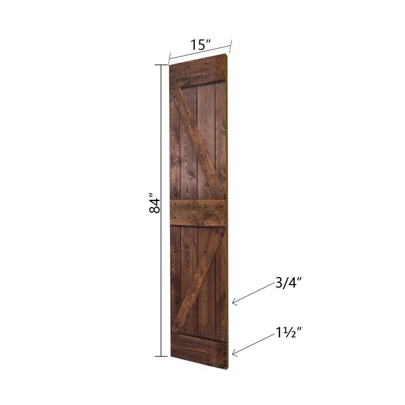 IsLife K Style Finished Solid Wood Bi-Fold Double Barn Door With Hardware Kit -Assembly Needed