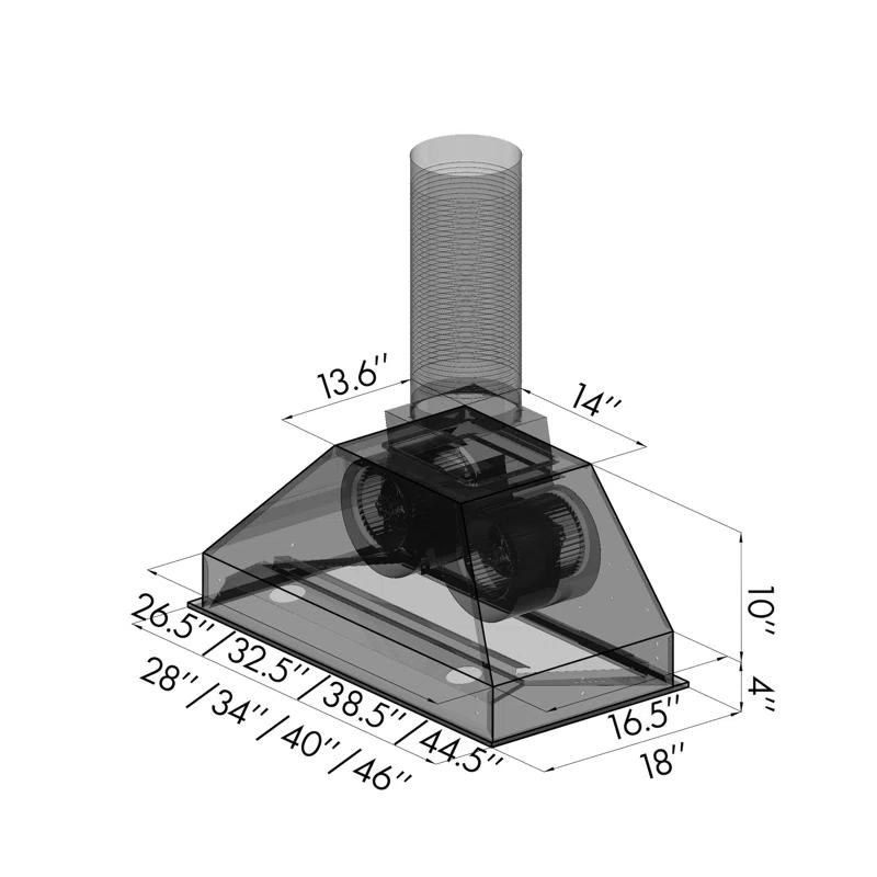 ZLINE ZLINE 46 in. Ducted Wall Mount Range Hood Insert in Stainless Steel (698-46)