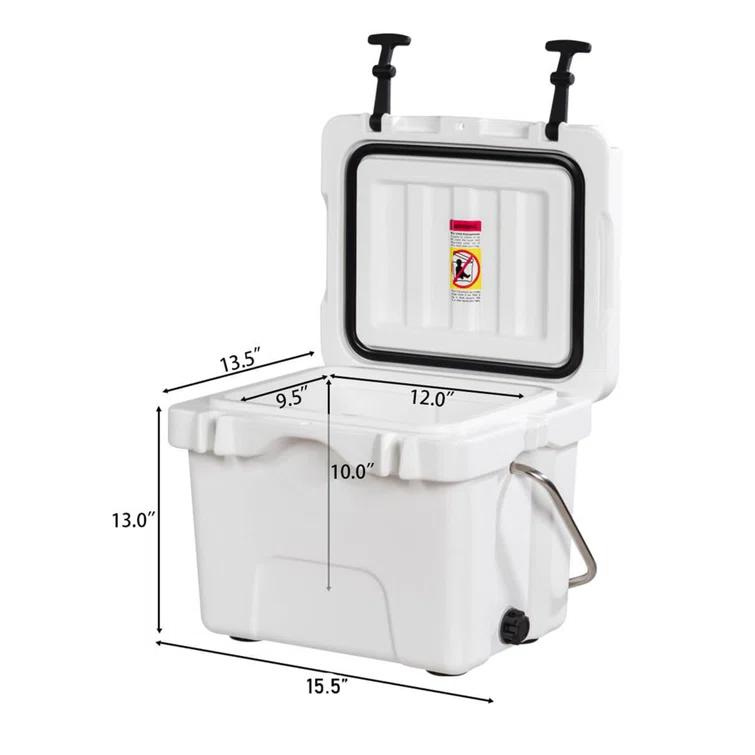 Costway 16 Quart Cooler Portable Ice Chest Leak-proof 24 Cans Ice Boxfor Camping