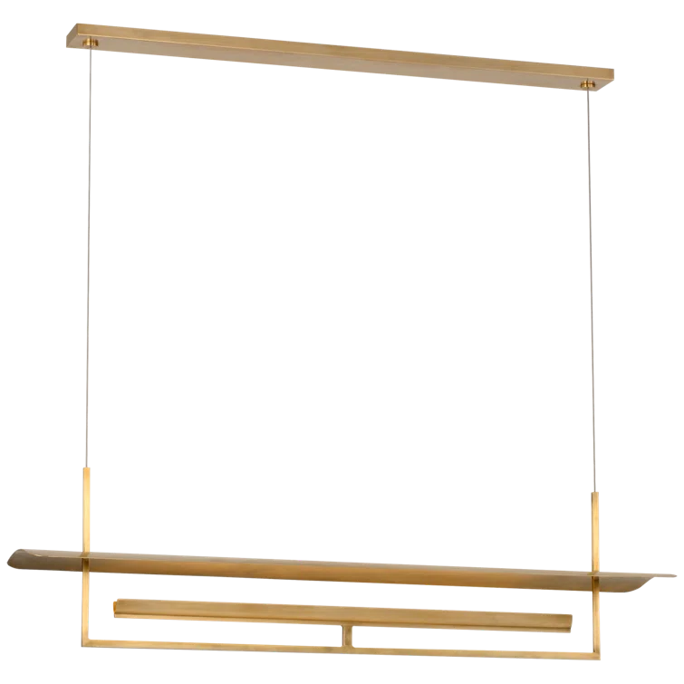 Hand Rubbed Antique Brass LED Linear Chandelier