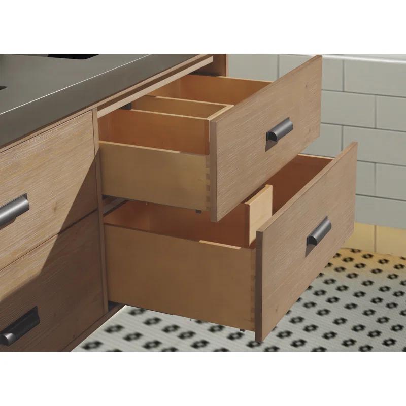 Sand & Stable™ Clary 55'' Double Bathroom Vanity with Concrete Top