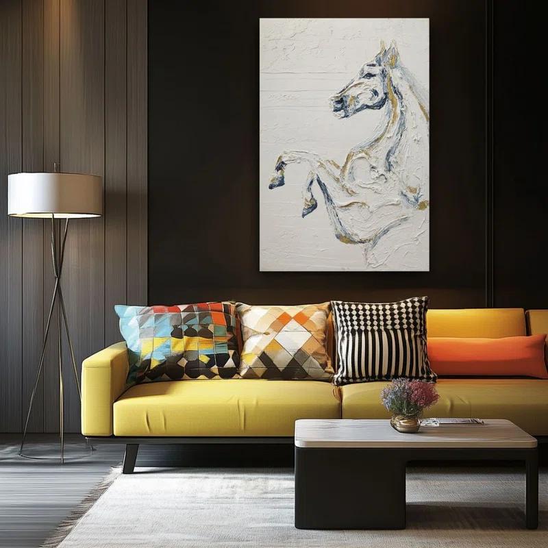 Aria Home Frameless Oil Painting Majesty Hand-Painted Large Canvas Wall Art 31"X47"