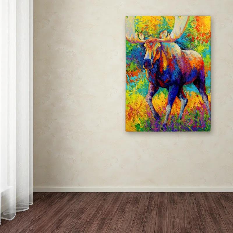 Trademark Fine Art Marion Rose " Bull Moose " by Marion Rose Painting Print