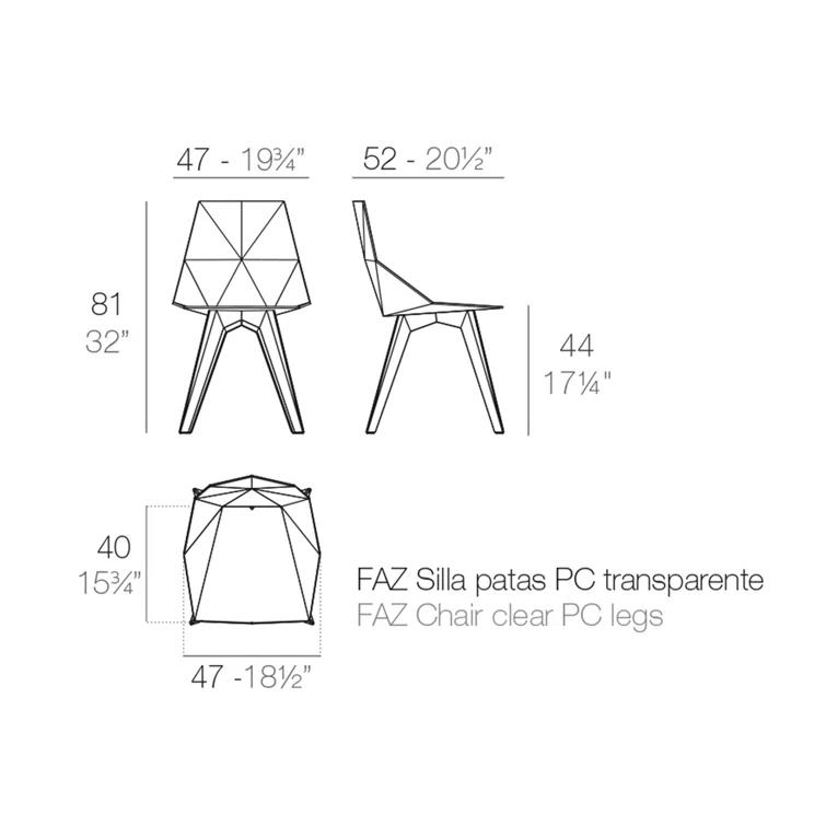 Vondom Faz Outdoor Dining Side Chair (Set of 4)