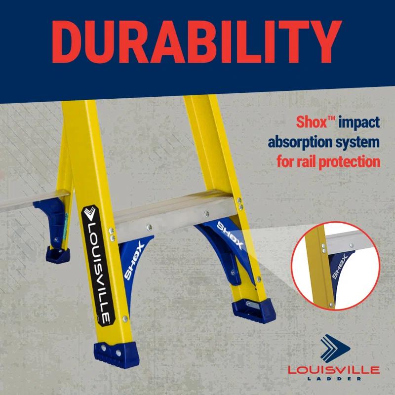 Louisville Ladder 8 ft. Fiberglass Step Ladder with 250 lbs. Load Capacity Type I Duty Rating