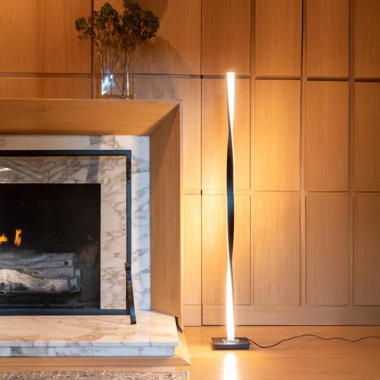 Brightech Helix 48 in. Industrial LED Floor Lamp with Built-In 3-Way Dimmer