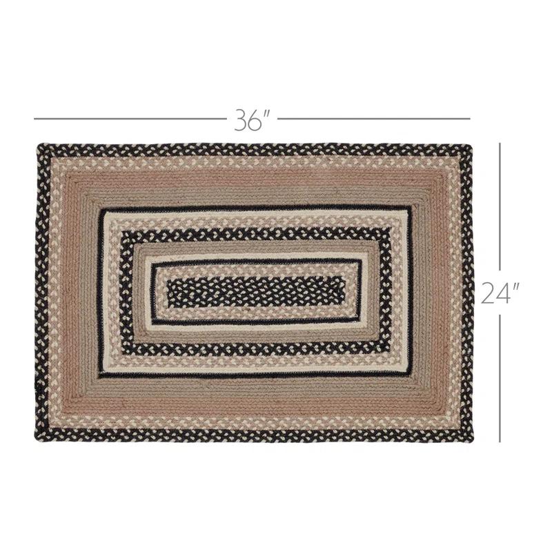 VHC Brands Sawyer Mill Charcoal Creme Jute Rug W/ Pad