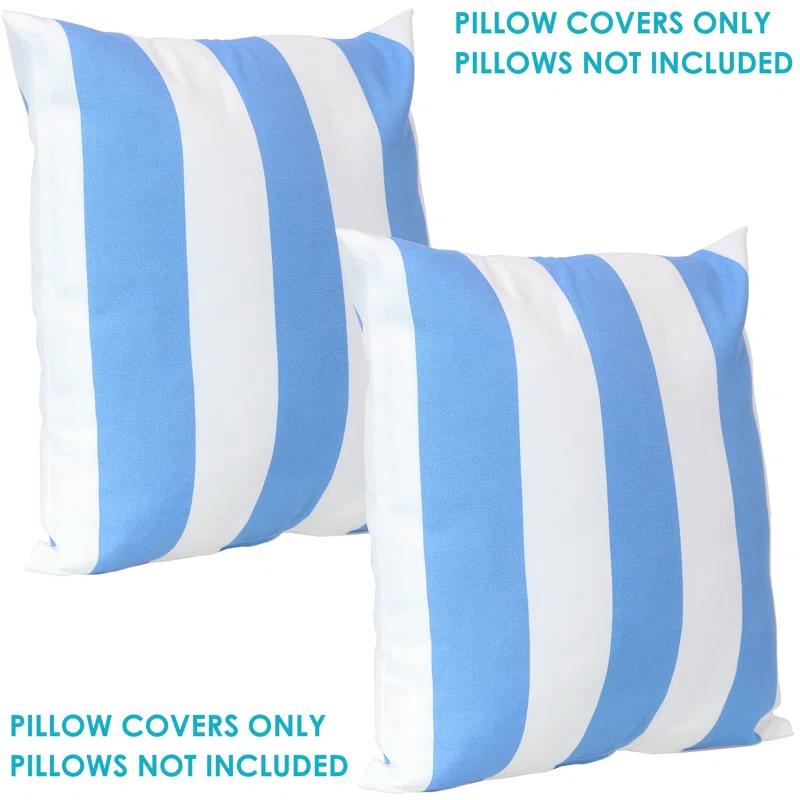 SunnyDaze Decor 17" Square Outdoor Decorative Throw Pillow Covers (Set of 2)