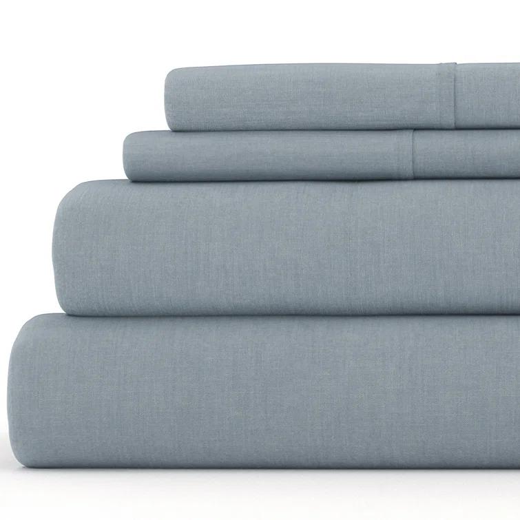 Linen Bamboo-Blend Breathable Luxury Bed Sheet Set