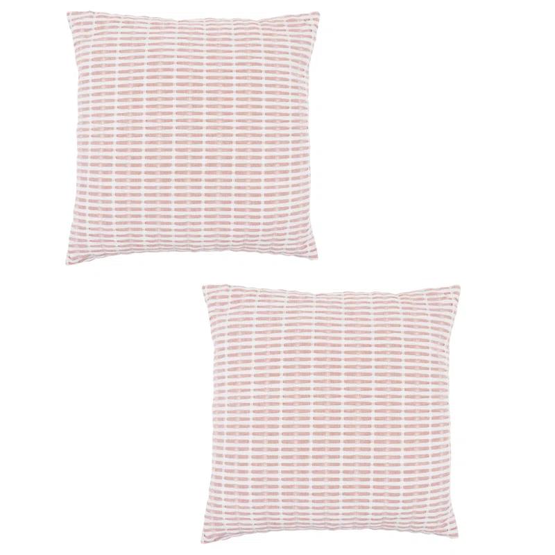 KAF Home Pleated Please Striped Cotton Pillow Cover (Set of 2)
