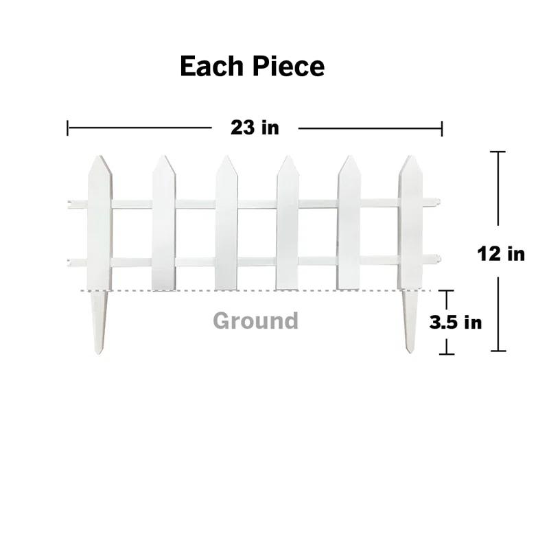 allFENZ 12 in. x 23 in. Vinyl Picket Garden Fence (Set of 6)