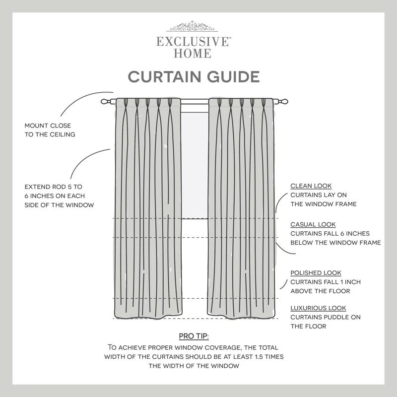 Amalgamated Textiles Loha Synthetic Solid Color Semi-Sheer Pinch Pleat Curtain Panels