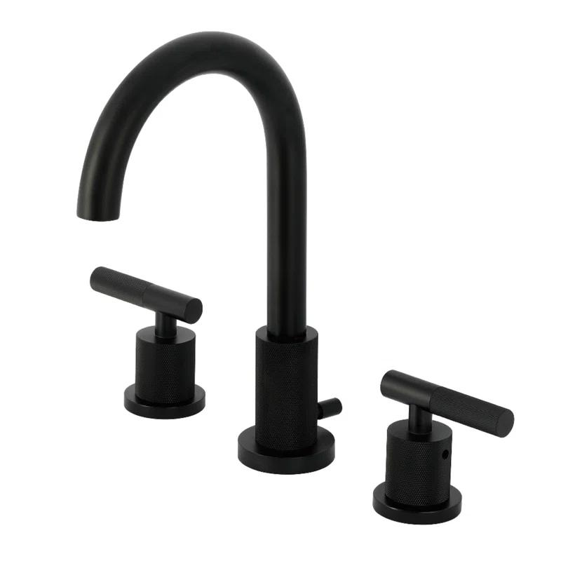 Kingston Brass FSC8925CML Kingston Brass Manhattan Two-Handle 3-Hole Deck Mount Widespread Bathroom Faucet with Brass Pop-Up Drain