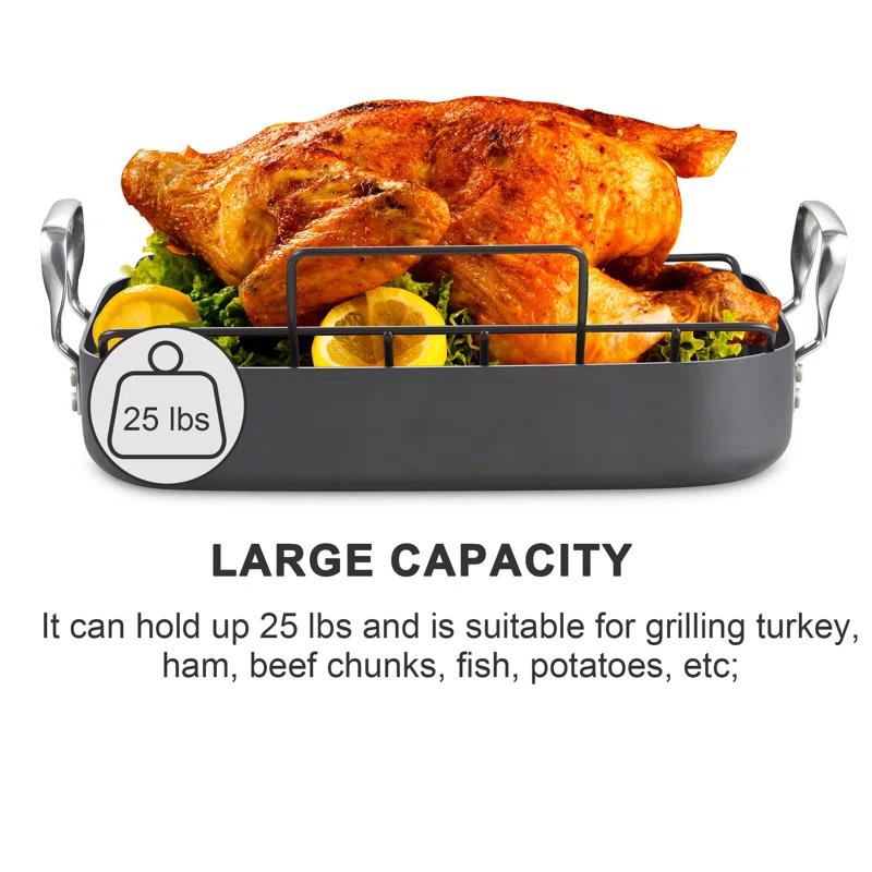 Cooks Standard Cooks Standard 18'' Non-Stick Hard-Anodized Aluminum Roasting Pan with Rack